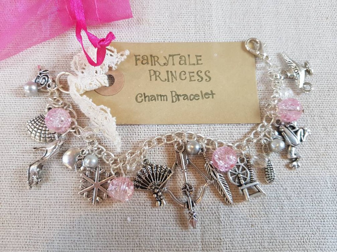 Princess Charm Bracelet, Fairytale Princess Bracelet, Princess
