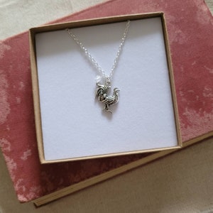 Rooster necklace, chicken necklace, cockerel necklace, personalised chicken necklace,  rooster gift, personalised gift, chicken jewellery