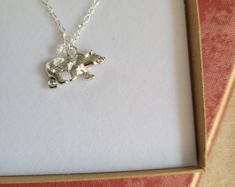 Bear necklace, polar bear necklace, polar bear charm, polar bear gift, personalised gift, bear jewellery, animal jewellery, bear gift, polar