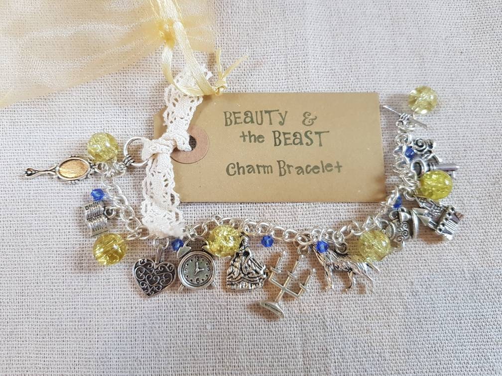 Beauty & The Beast Charm Bracelet, Beauty and The Beast Jewellery, Beauty and The Beast Jewelry, Fairytale Jewellery, Fairytale Gift