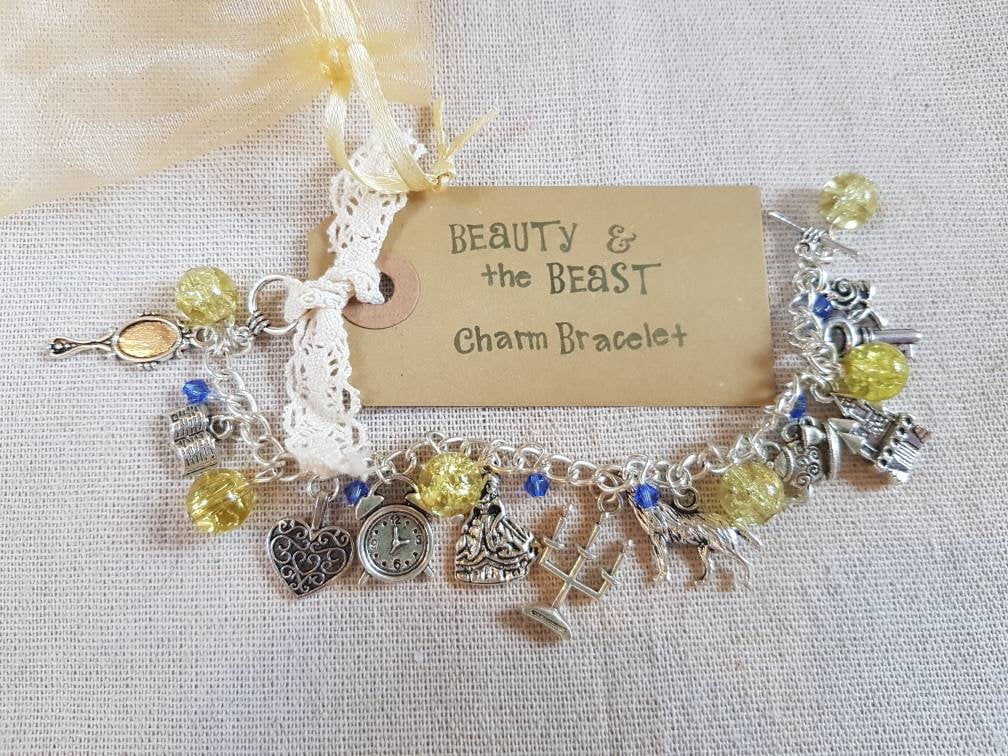 Beauty & The Beast Charm Bracelet, Beauty and The Beast Jewellery, Beauty and The Beast Jewelry, Fairytale Jewellery, Fairytale Gift