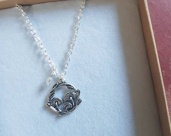 Mushroom necklace, toadstool necklace, mushroom wreath necklace, woodland necklace, mushroom gift, nature jewellery, woodland jewellery
