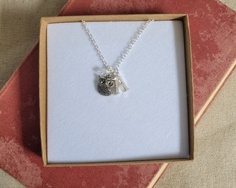 Owl earrings, owl necklace, owl jewellery set, woodland jewellery, owl gift, owl charm, nature jewellery, personalised necklace, cute animal