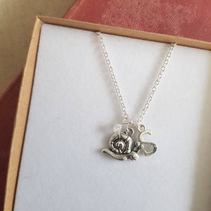 Snail necklace, personalised snail necklace, snail charm, snail gift, personalised gift, snail jewellery, garden necklace, garden jewellery