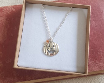 Pumpkin necklace, personalised pumpkin necklace, Halloween jewellery, pumpkin charm, personalised gift, pumpkin jewellery, autumn jewellery