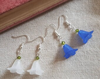 Snowdrop/Bluebell Earrings, snowdrops earring, bluebell earrings