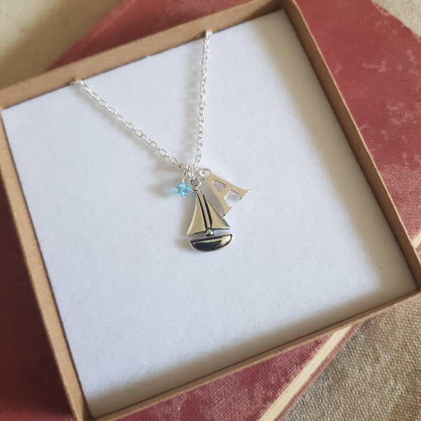 Boat necklace, personalised boat necklace, boat charm, sailing gift, nautical jewellery, gift for a sailor, sailing necklace, nautical gift