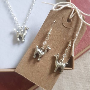 Alpaka Ohrringe, Alpaka Halskette, Lama Halskette, Lama Ohrringe, Alpaka Geschenk, Alpaka Charme, Bauernhof Tier, Lama Geschenk, Bauer Geschenk