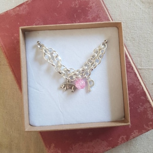 Pig bracelet, personalised bracelet, personalised pig bracelet, pig gift, pig jewellery, initial bracelet, pig charm, pig jewelry, farm gift