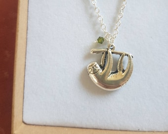 Sloth necklace, Sloth jewellery necklace, sloth charm necklace, Sloth gift, Sloth jewelry, animal necklace, animal jewellery, cute animals