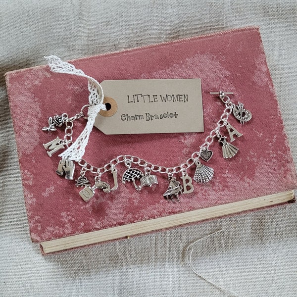 Little Women charm bracelet, Little Women jewellery, Little Women theme gift, bookish jewellery, bookish gift, classic literature, book gift