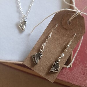 Ice skate earrings, ice skate necklace, ice skating jewellery, ice skater jewellery, ice skater gift gift, skating gift, initial necklace