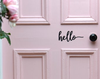 Hello door sticker - front door decor - front door sign - front door decal