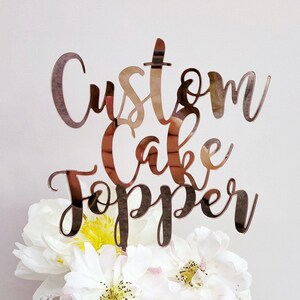 Personalised Cake Topper in wood or acrylic - Wedding Cake Topper - Personalised Cake Topper – Custom Cake topper - Wedding Decor