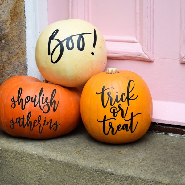 Modern pumpkin stickers, Halloween decor