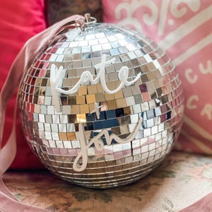 Personalised disco ball with acrylic lettering disco ball home decor personalised Christmas gift personalised wedding decor image 3