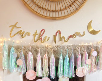 Two the moon 2nd birthday banner