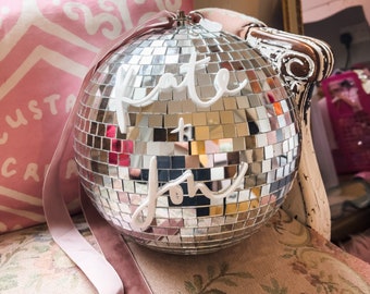 Personalised disco ball - with acrylic lettering - disco ball home decor - personalised Christmas gift - personalised wedding decor