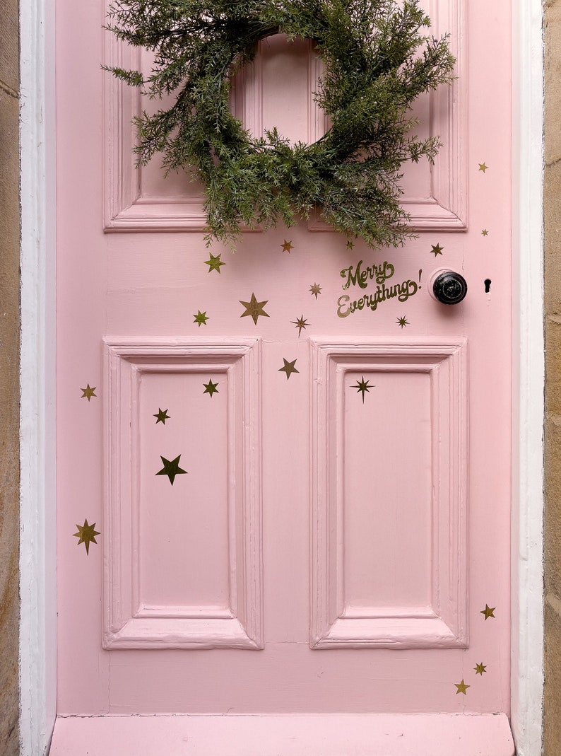 Christmas stars festive door stickers image 1