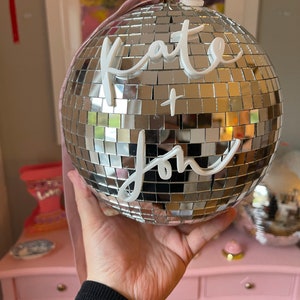 Personalised disco ball with acrylic lettering disco ball home decor personalised Christmas gift personalised wedding decor image 9