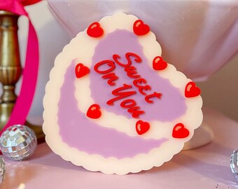 Acrylic valentines card keepsake - sweet on you cake