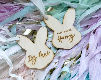 Personalised Bunny-Shaped Basket Tags for Easter or Gift Baskets