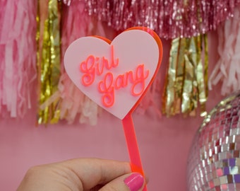 Girl Gang Heart Galentines Cake topper - galentines party decoration