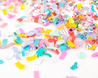 Tropical Party Confetti Mix – Pastel Rainbow Confetti for Beach Weddings, Birthday Parties and Baby Showers – Photo Prop