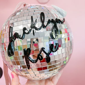 Personalised disco ball with acrylic lettering disco ball home decor personalised Christmas gift personalised wedding decor image 8