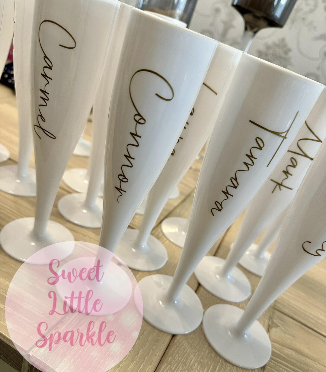Prom Flutes Personalised White Black Pink Red Prosecco Champagne Flutes - Great for ...