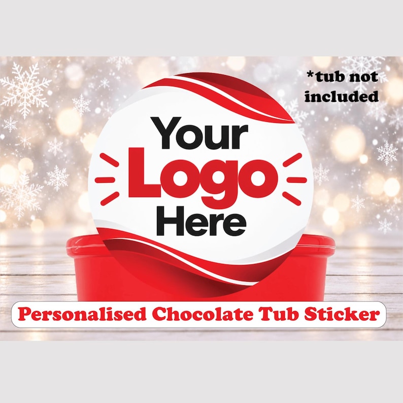 Labelling A Problem Personalised Christmas Chocolate Tub Label Sticker Pre Cut Christmas ...