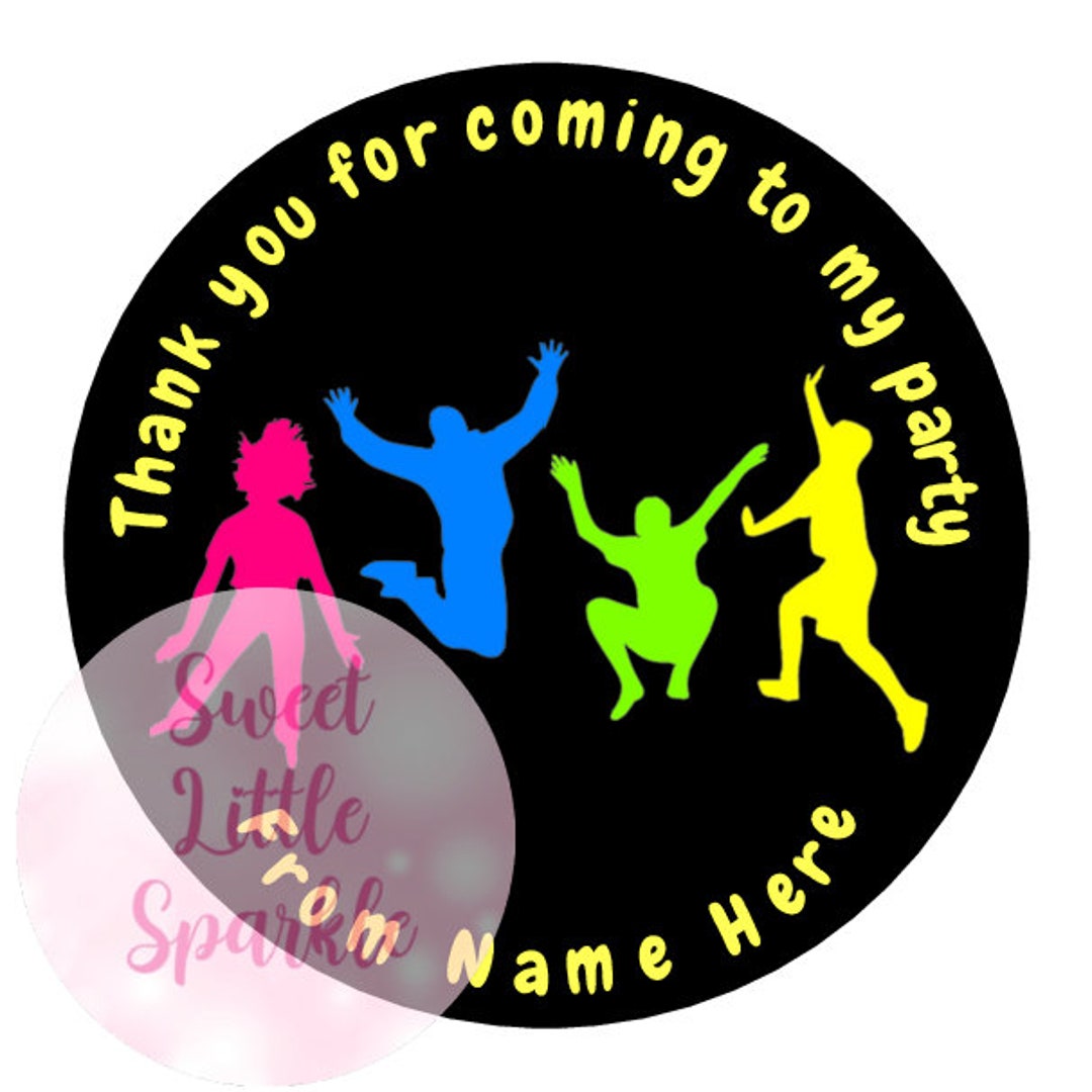 Personalised Black Trampoline Stickers Thank You for Coming to My ...