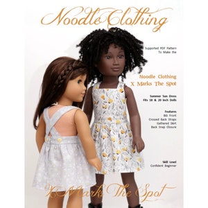 PDF Doll Clothes Pattern - Noodle Clothing X Marks the Spot fits 18 inch dolls such as American Girl® and Karito Kids