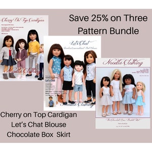 PDF Pattern Bundle  Save 25% when you purchase 3  Noodle Clothing Patterns - Chocolate Box Skirt, Cherry On Top and Let's Chat together