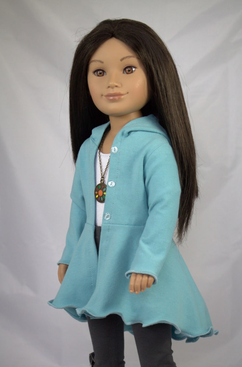 Karito Kid Doll Clothing PDF Pattern Hyde Park Hoodie fits 20 inch dolls image 2