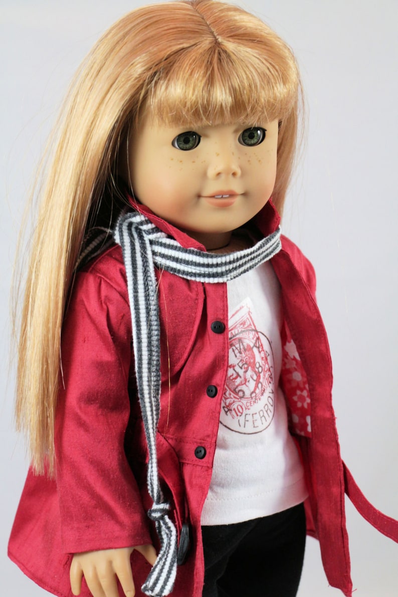 18 inch Doll Clothes Pattern, Stormy Weather Trench PDF Pattern for 18 inch Dolls such as American Girl® image 5