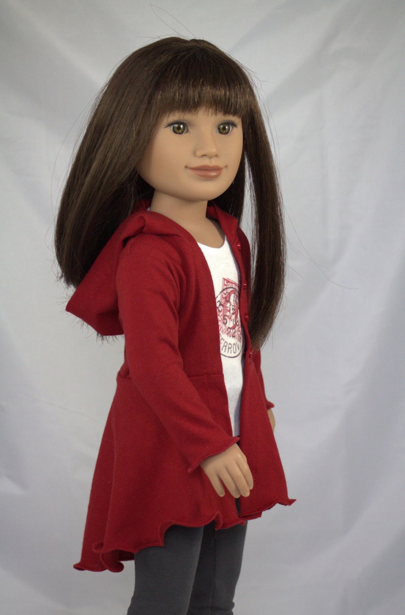 Karito Kid Doll Clothing PDF Pattern Hyde Park Hoodie fits 20 inch dolls image 3