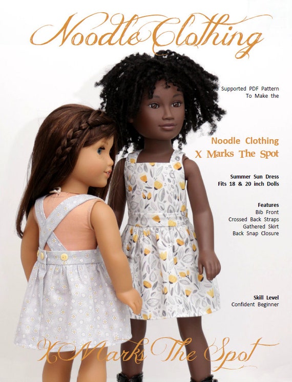 PDF Doll Clothes Pattern Noodle Clothing X Marks the Spot Fits 18
