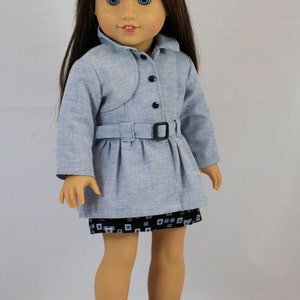 18 inch Doll Clothes Pattern, Stormy Weather Trench PDF Pattern for 18 inch Dolls such as American Girl® image 6