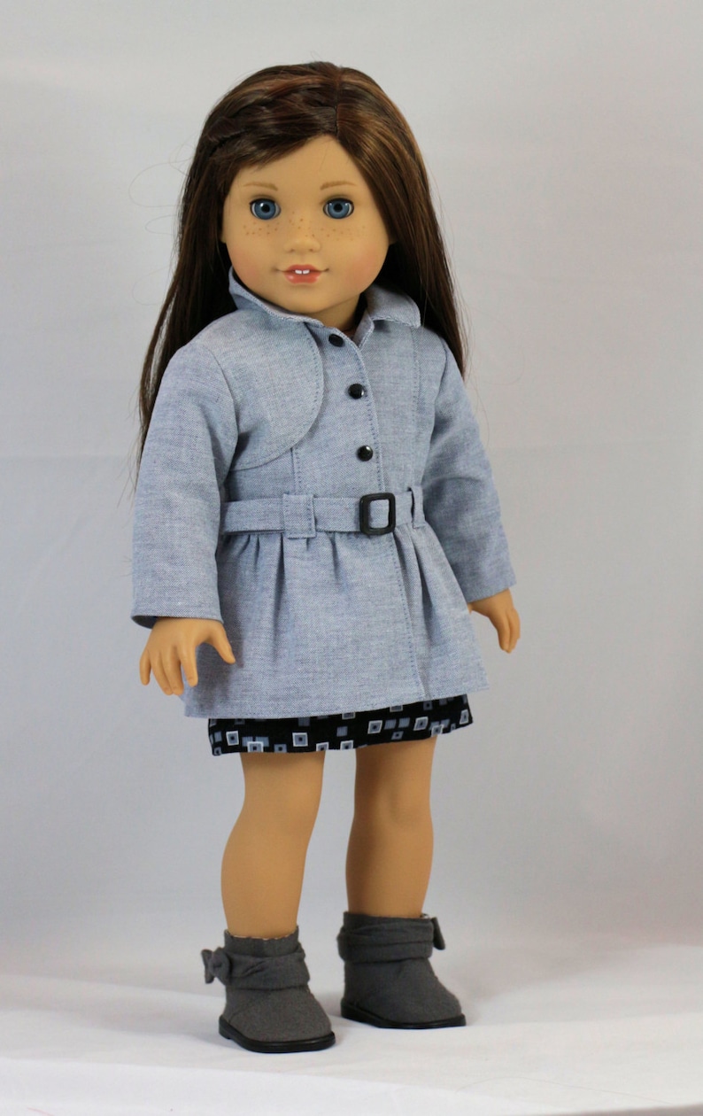 18 inch Doll Clothes Pattern, Stormy Weather Trench PDF Pattern for 18 inch Dolls such as American Girl® image 6