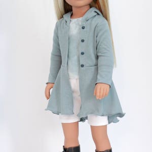 Karito Kid Doll Clothing PDF Pattern Hyde Park Hoodie fits 20 inch dolls image 6