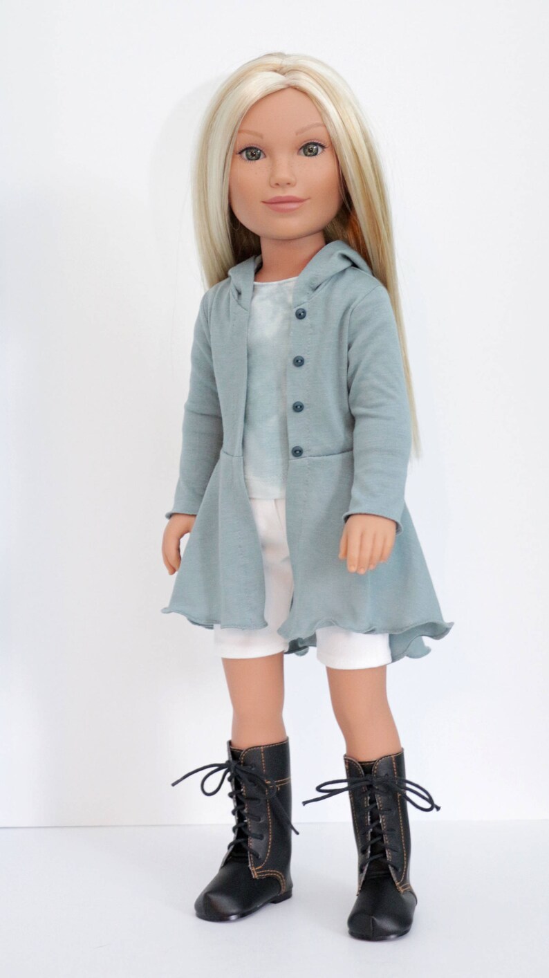 Karito Kid Doll Clothing PDF Pattern Hyde Park Hoodie fits 20 inch dolls image 6