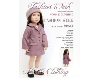 PDF Pattern Noodle Clothing Fashion Week pattern for 16 inch A Girl For All Time® dolls.