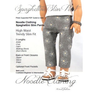 18 inch Doll Clothes PDF Pattern - Spaghettini Slim Pant for 18 inch dolls.