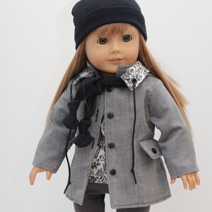 18 inch PDF Doll Clothes Pattern Noodle Clothing Azorean Anorak Jacket pattern fits 18 inch dolls such as American Girl® image 7