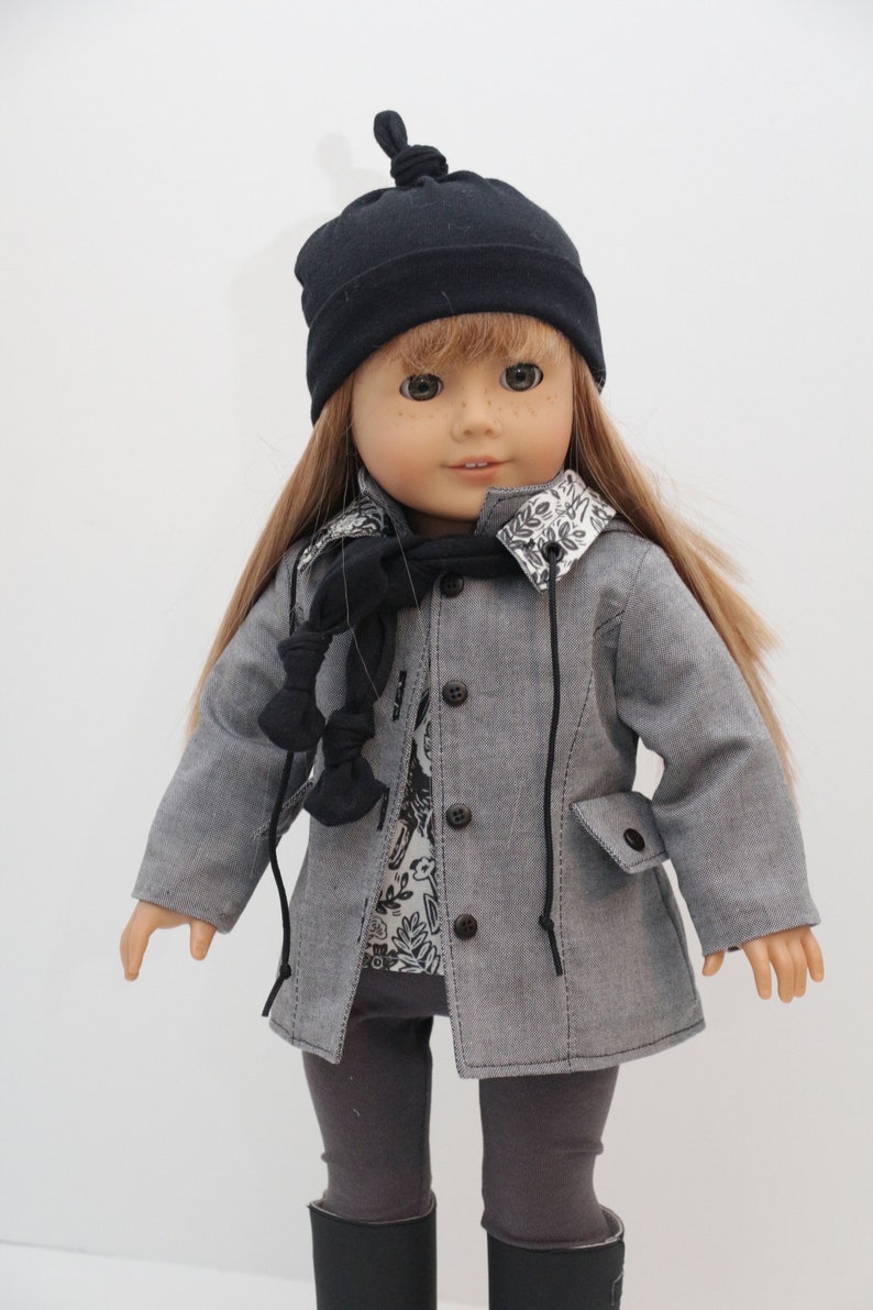 18 inch PDF Doll Clothes Pattern Noodle Clothing Azorean Anorak Jacket pattern fits 18 inch dolls such as American Girl® image 7