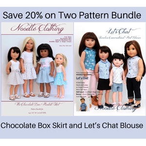 PDF Pattern Bundle  Save 20% when you purchase  Mulit-size Noodle Clothing Patterns  Chocolate Box Skirt and Let's Chat Blouse together