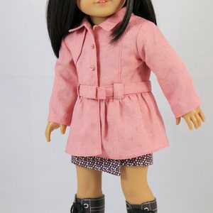 18 inch Doll Clothes Pattern, Stormy Weather Trench PDF Pattern for 18 inch Dolls such as American Girl® image 4