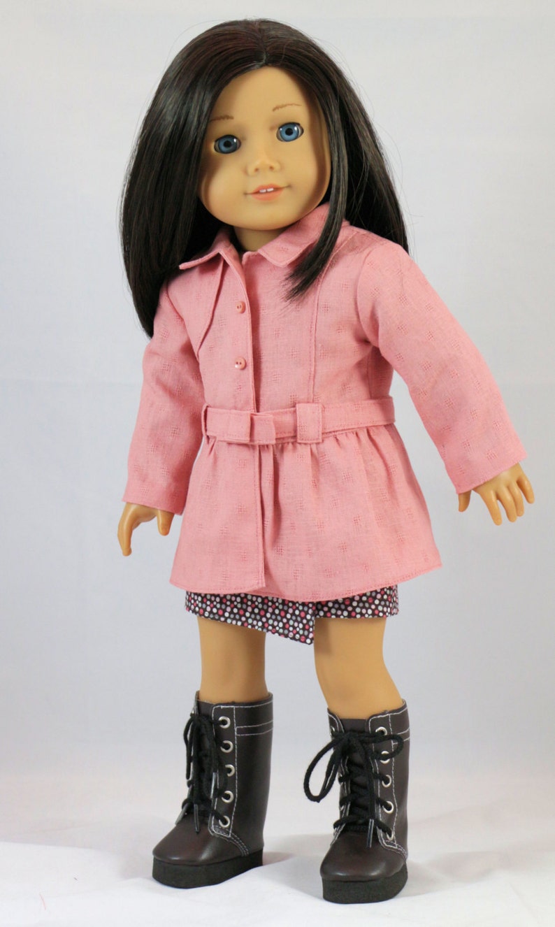 18 inch Doll Clothes Pattern, Stormy Weather Trench PDF Pattern for 18 inch Dolls such as American Girl® image 4