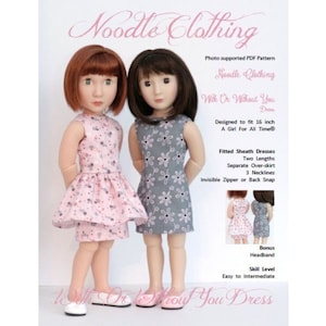 A Girl For All Time® Clothes Pattern- With or Without You PDF Dress Pattern fits 16 inch A Girl For All Time®